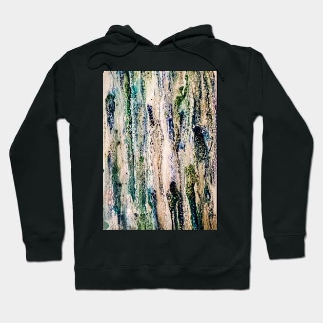 "Blurred Lines" acrylic fluid art Hoodie by AngelBabysArt